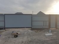 Откатные ворота и калитка одного заполнения цвет коричневый Марди Истра