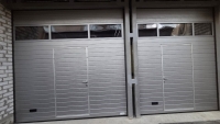 2 секционных гаражных ворот Trend с калитками со встроенными окнами Марди Апрелевка