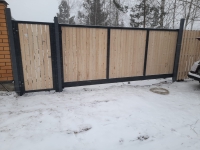 Въездные откатные ворота 3650х1875 и калитка 800х1875 с заполнением заказчика Марди Белгород