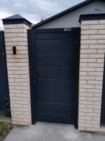 Въездные откатные ворота Prestige 4800х1905 и калитка Prestige 820х1905 RAL 7016 серый антрацит Марди Белгород