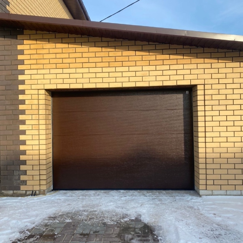 Секционные гаражные ворота Trend 3120х2305 микроволна RAL 8014 коричневый Марди Старый Оскол