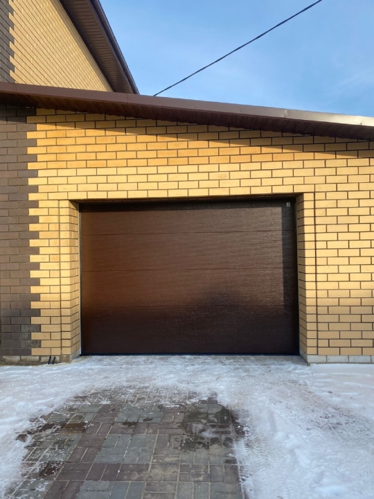 Секционные гаражные ворота Trend 3120х2305 микроволна RAL 8014 коричневый Марди Воронеж