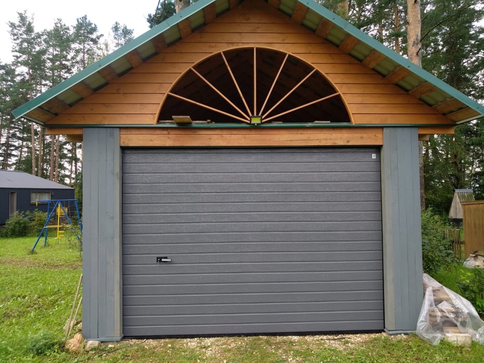 Автоматические секционные ворота Trend 2805х2245 с ригельным замком RAL 7024 серый графитовый Марди Воронеж