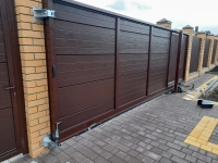 Откатные ворота 4300х1850 и калитка 800х1850 цвет RAL 8017 шоколадный Марди Воронеж