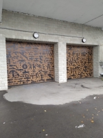 Секционные ворота Prestige 2800х2500 на мойке с фотопечатью, с калиткой Марди Воронеж