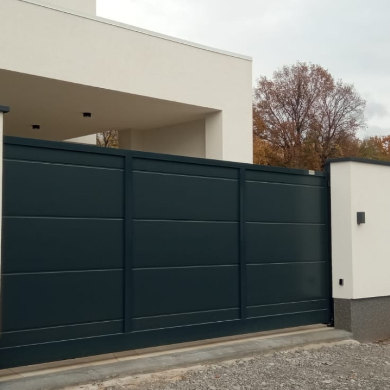 Откатные ворота 3550х1950 и калитка 870х1950 цвет RAL 7016 серый антрацит Марди Старый Оскол